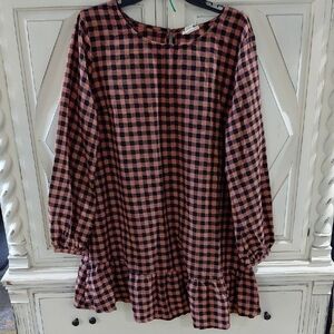 Cute Plaid Maternity Tunic